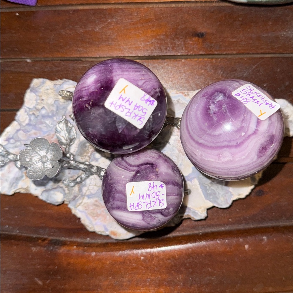 Silk Fluorite Spheres - Price for 1 - 2/13/26- Live Show Listing ๐น๐น - Picture 3 of 6